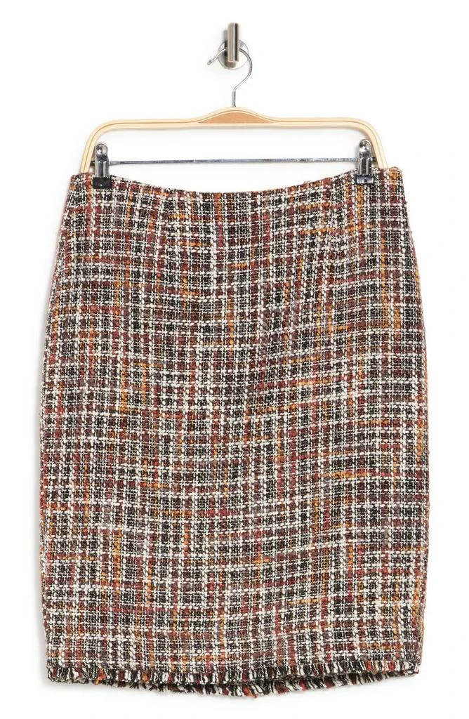 商品Calvin Klein|Frayed Hem Tweed Pencil Skirt,价格¥454,第1张图片