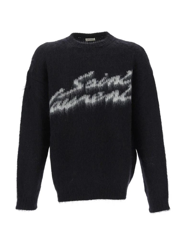 商品Yves Saint Laurent|Saint Laurent Logo Detailed Long-sleeved Jumper,价格¥6236,第1张图片