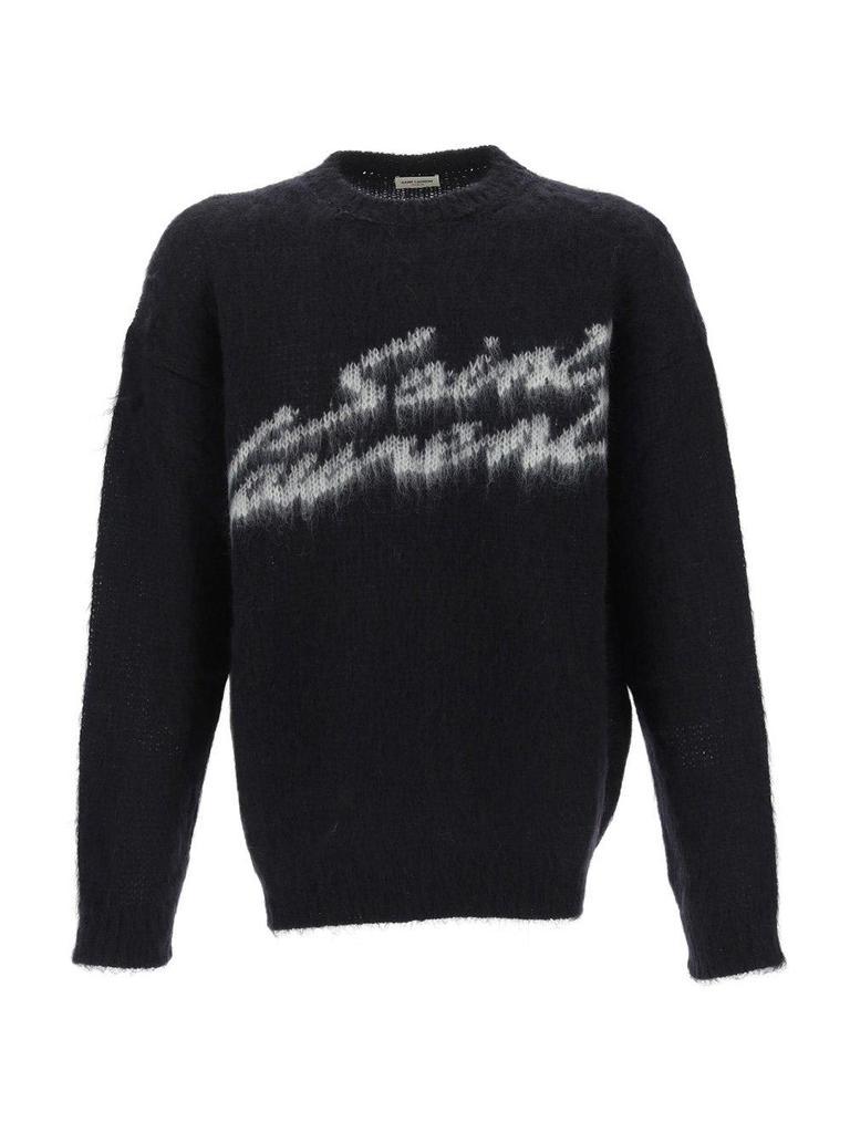 商品Yves Saint Laurent|Saint Laurent Logo Detailed Long-sleeved Jumper,价格¥5697,第1张图片