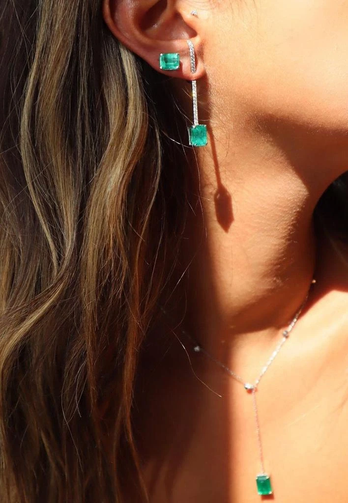 商品Vivid Jewelers|Special Order - Certified Colombian Emerald Studs,价格¥70683,第2张图片详细描述