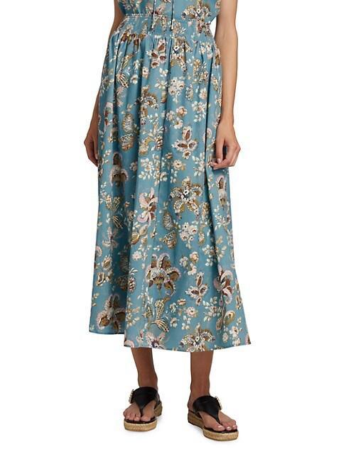 商品Tahari|Dream Garden Cotton Midi Skirt,价格¥2545,第5张图片详细描述