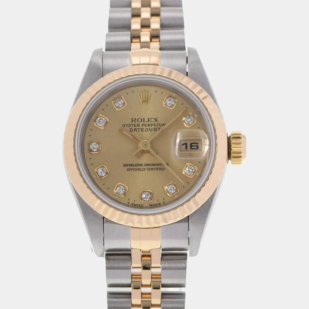 商品[二手商品] Rolex|Rolex Champagne Diamonds 18k Yellow Gold And Stainless Steel Datejust 69173G Automatic Women's Wristwatch 26 mm,价格¥38372,第1张图片