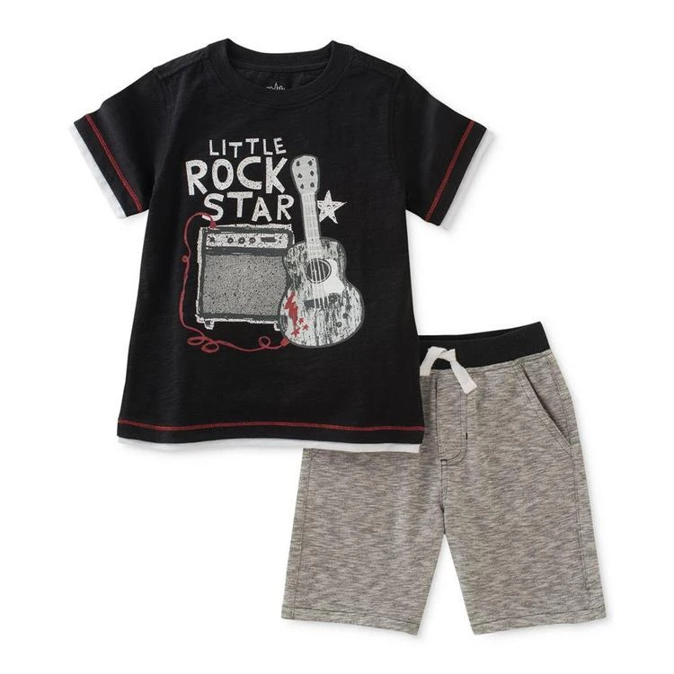 商品KIDS HEADQUARTERS|2-Pc. Cotton Little Rock Star T-Shirt & Shorts Set, Baby Boys (0-24 months),价格¥74,第2张图片详细描述