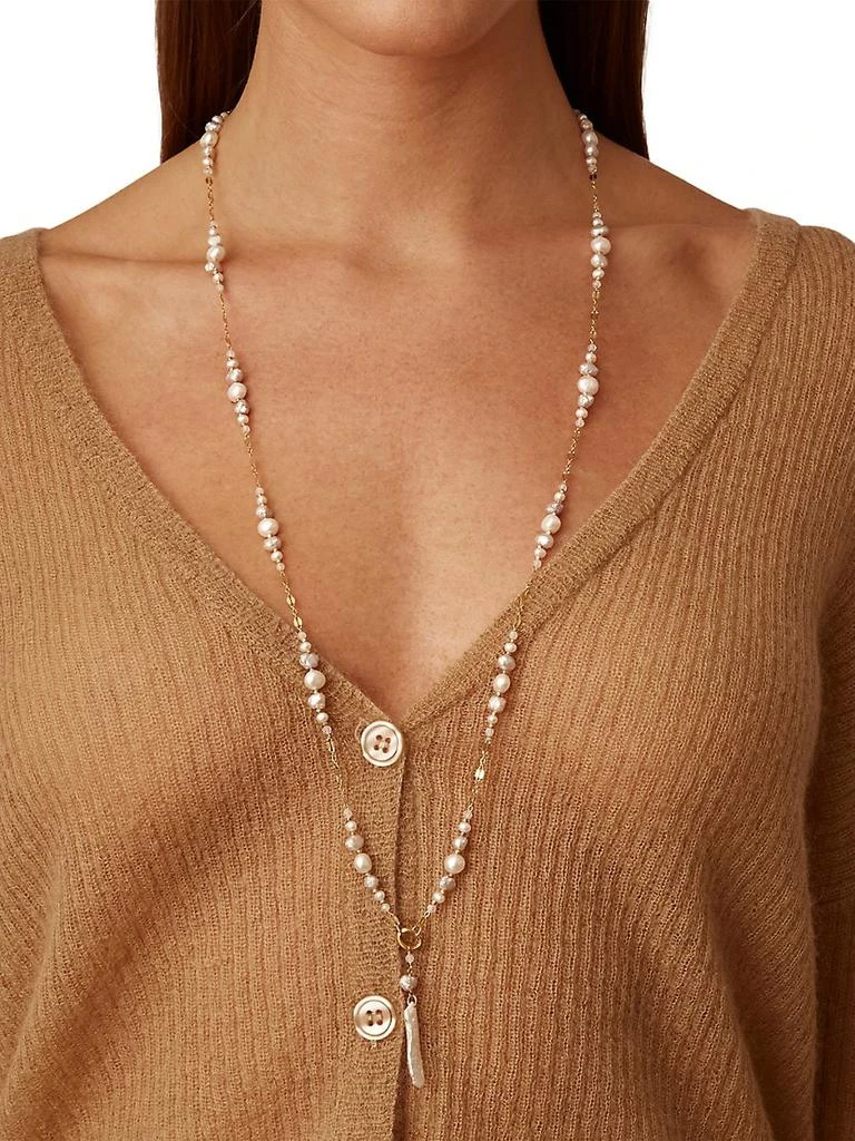商品Chan Luu|Chan Luu 18K-Gold-Plated, Moonstone & Pearl Pendant Necklace,价格¥1619,第3张图片详细描述