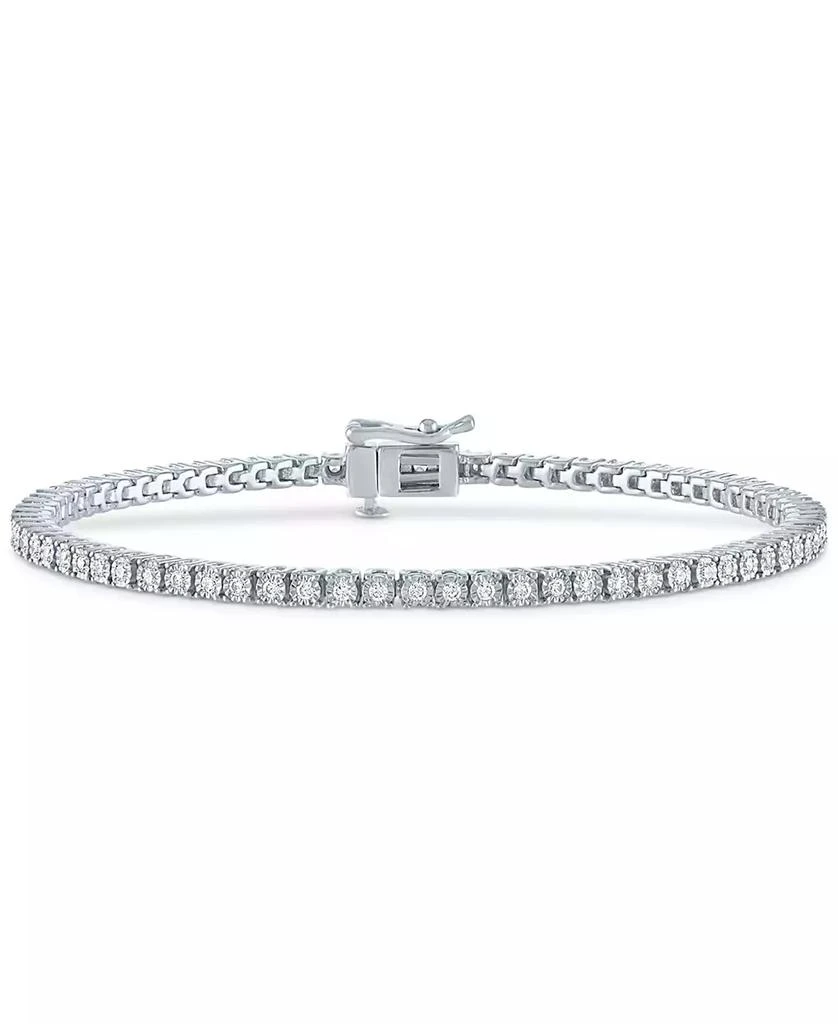 商品Macy's|Diamond Tennis Bracelet (1/2 ct. t.w.) in Sterling Silver, 14k Gold-Plated Sterling Silver or 14k Rose Gold-Plated Sterling Silver,价格¥1495,第1张图片