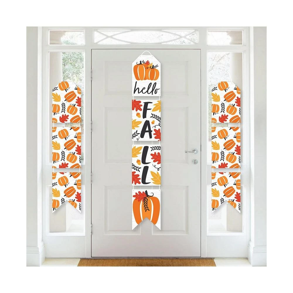 商品Big Dot of Happiness|Fall Pumpkin - Hanging Vertical Paper Door Banners - Halloween or Thanksgiving Party Wall Decoration Kit - Indoor Door Decor,价格¥157,第1张图片
