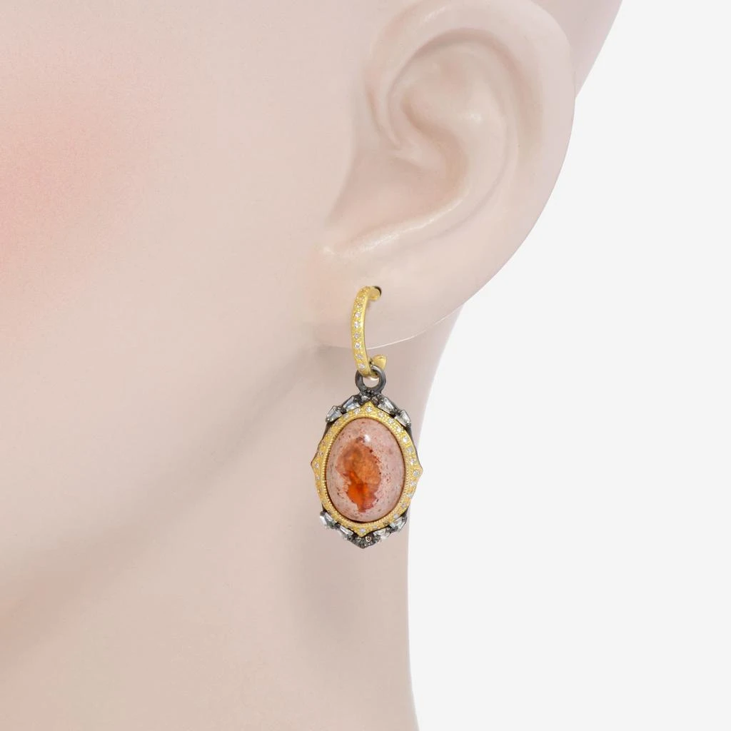 商品Armenta|Armenta Old World Sterling Silver And 18K Yellow Gold, Mexican Fire Opal And White Sapphire Earrings,价格¥6623,第2张图片详细描述
