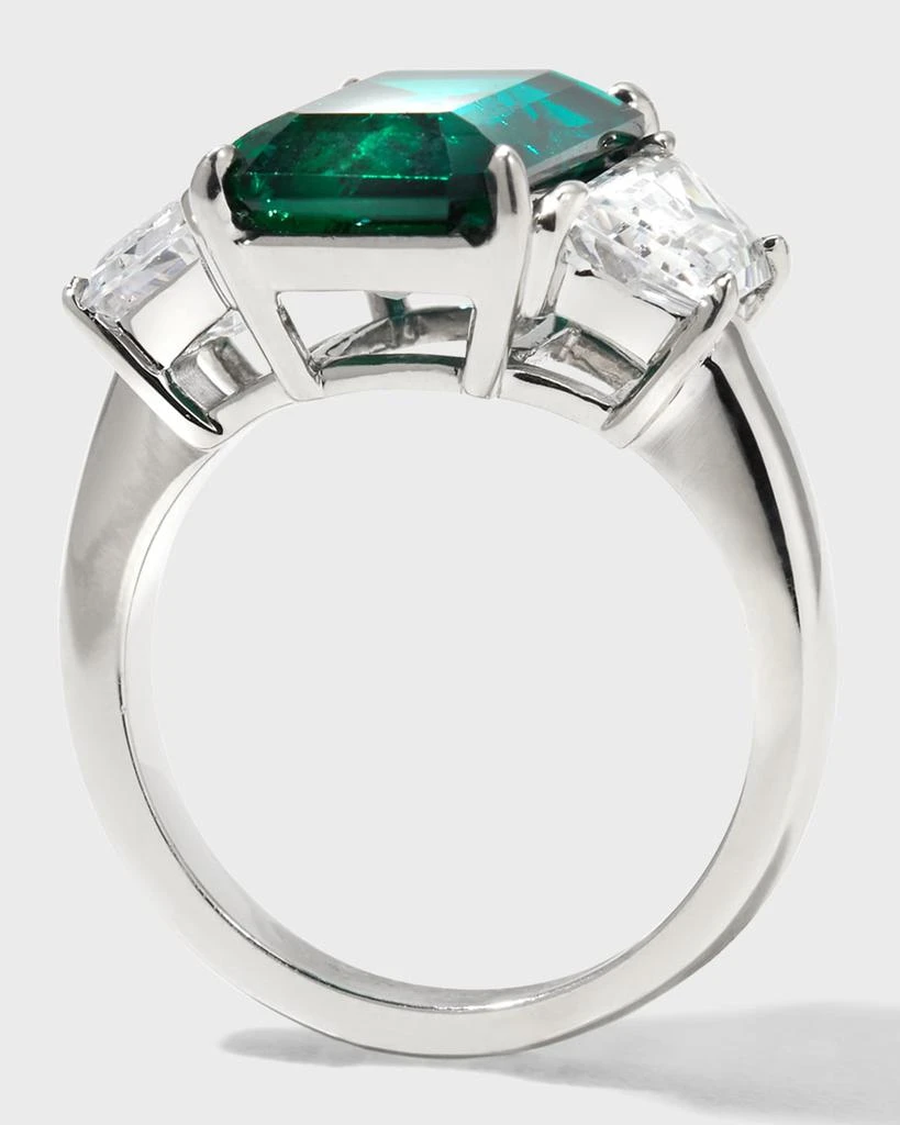 商品Fantasia by DeSerio|Emerald-Cut Center with Trapezoid Sides Ring, Size 6-8, Emerald,价格¥14360,第5张图片详细描述