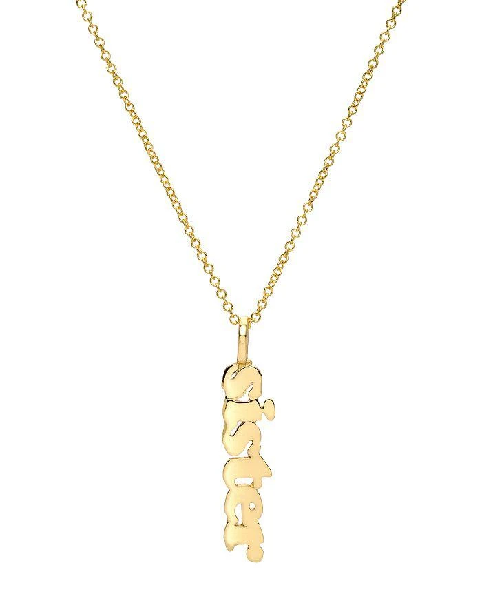 商品Zoe Lev|14K Yellow Gold Sister Pendant Necklace, 18",价格¥2403,第1张图片