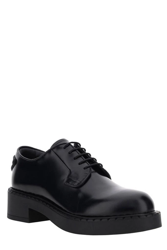 商品Prada|Prada Lace-Up Logo Embossed Derby Shoes,价格¥7198,第2张图片详细描述
