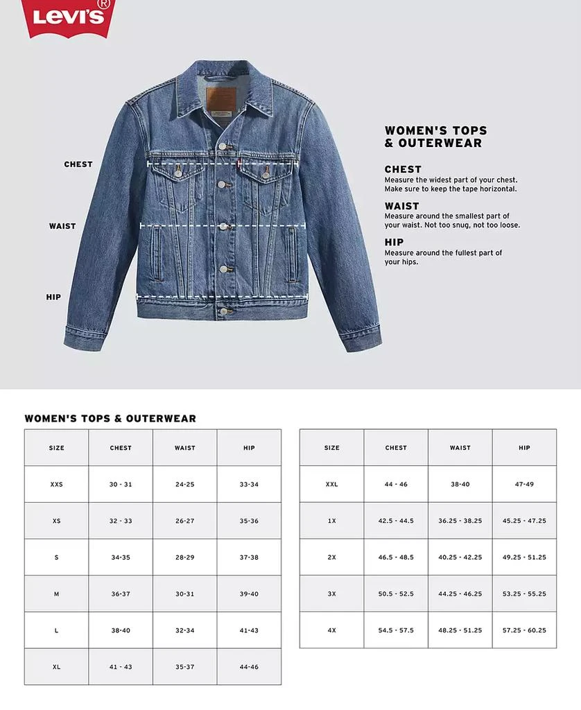 商品Levi's|Plus Size Button-Down Original Denim Trucker Jacket,价格¥618,第4张图片详细描述