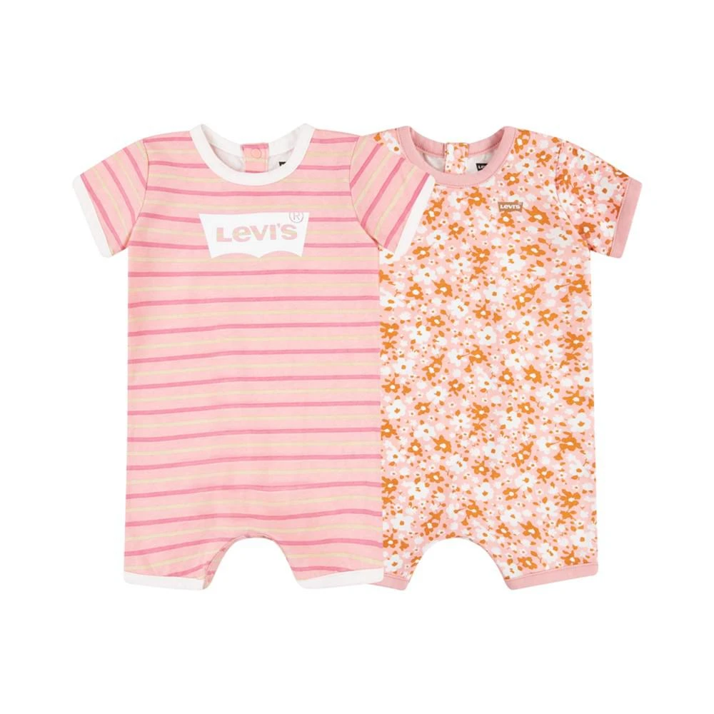 商品Levi's|Baby Girls Stripe Rompers, Pack of 2,价格¥85,第1张图片