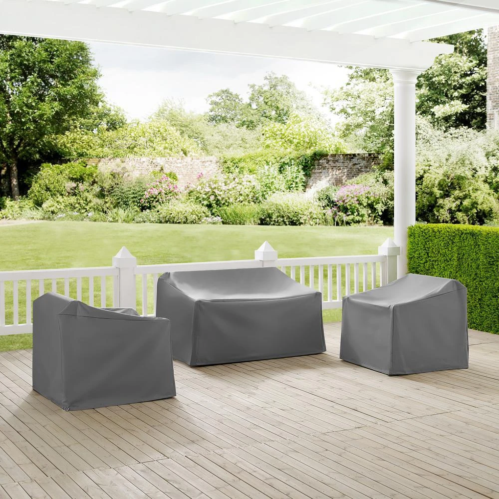 商品Crosley Furniture|3Pc Furniture Cover Set Gray - Loveseat & 2 Chairs,价格¥1091,第2张图片详细描述