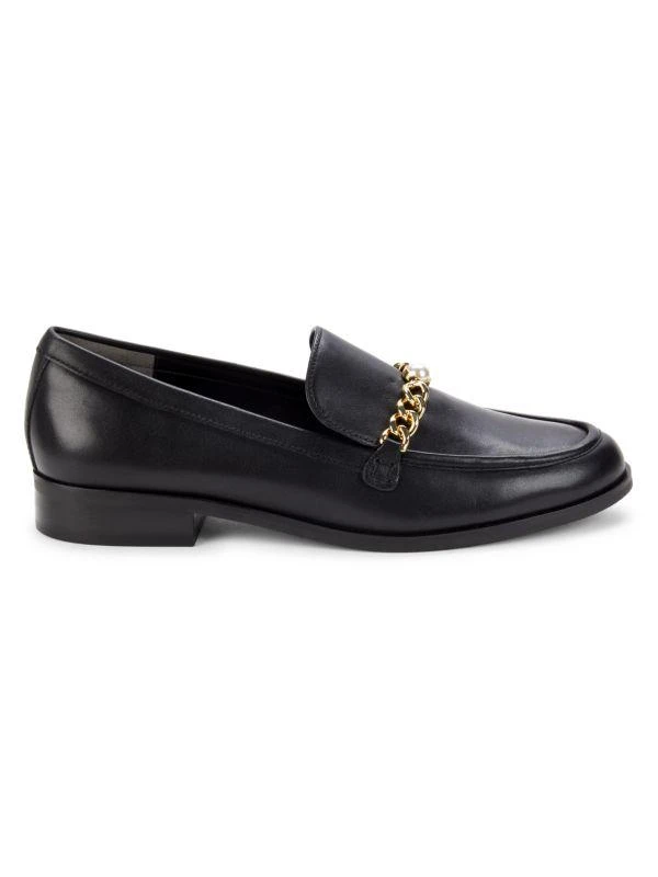 商品Stuart Weitzman|Owen Chain Leather Loafers,价格¥1898,第1张图片