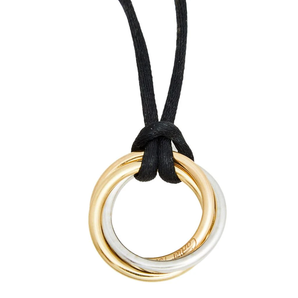 商品[二手商品] Cartier|Cartier Trinity Diamond 18K Three Tone Gold  Black Cord Pendant Necklace,价格¥17003,第3张图片详细描述