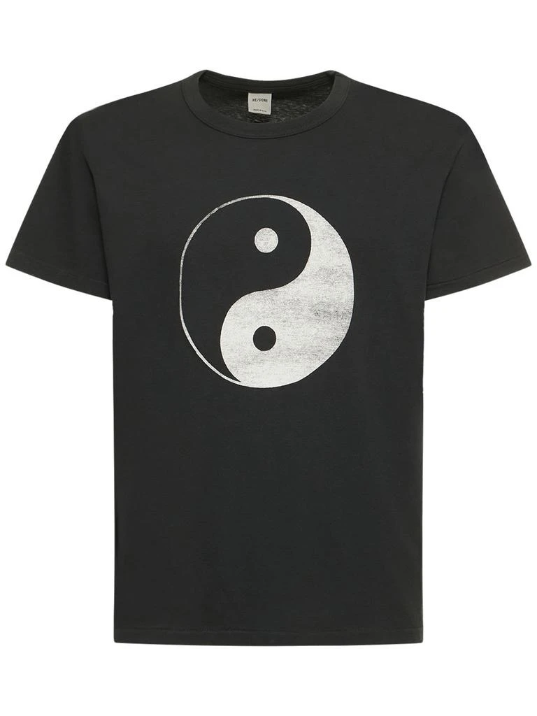 商品Re/Done|Ying Yang Print Cotton Jersey T-shirt,价格¥869,第1张图片