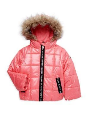 商品Tommy Hilfiger|Little Girl’s Faux Fur High Shine Puffer Jacket,价格¥223,第1张图片