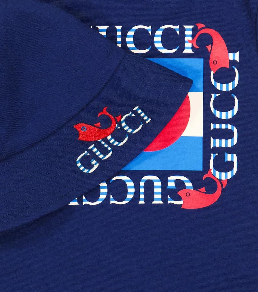 商品Gucci|Baby logo-print cotton romper and bucket hat,价格¥2771,第3张图片详细描述