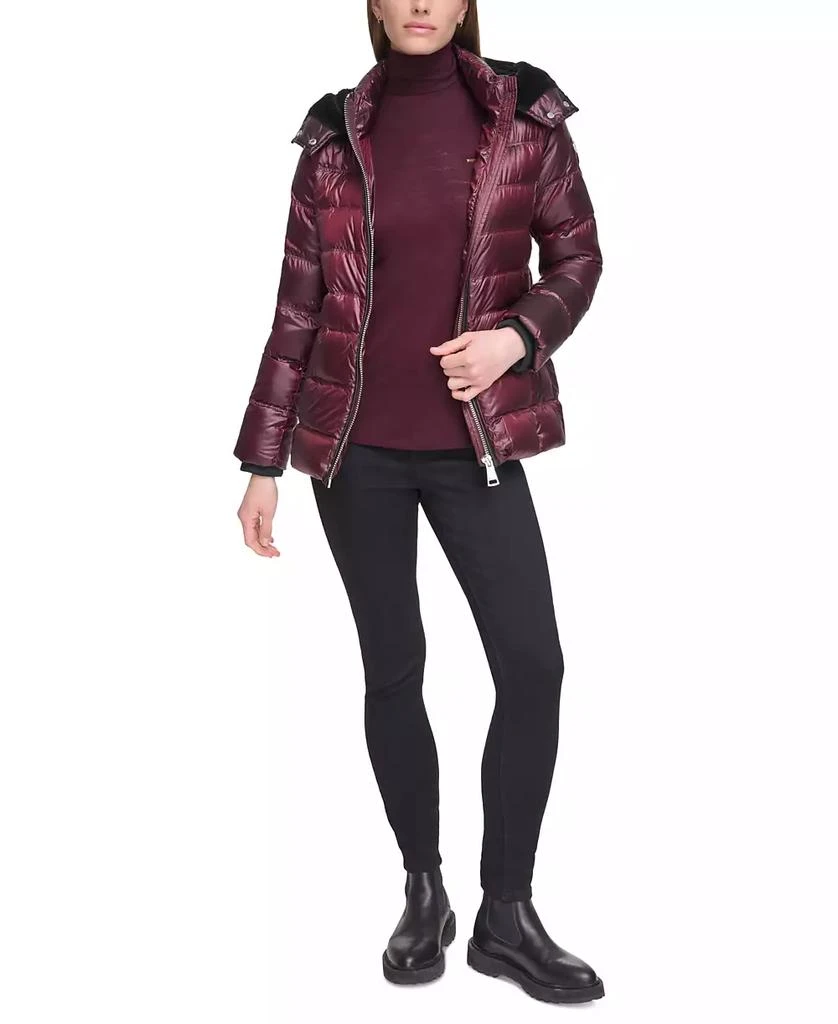 商品Calvin Klein|Women's Shine Hooded Down Puffer Coat,价格¥763,第5张图片详细描述