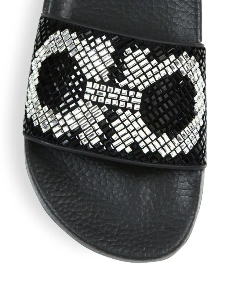 商品Salvatore Ferragamo|Groove Crystal-Embellished Logo Slides,价格¥2361,第3张图片详细描述