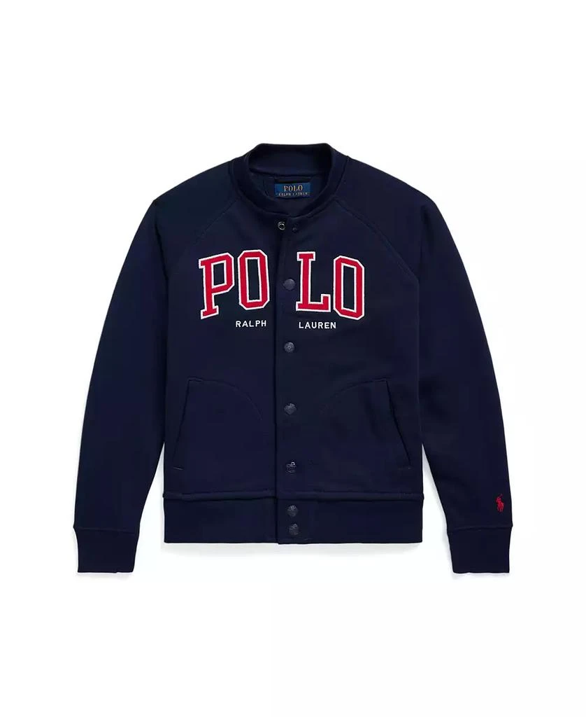 商品Ralph Lauren|Big Boys Logo Fleece Baseball Jacket,价格¥643,第1张图片