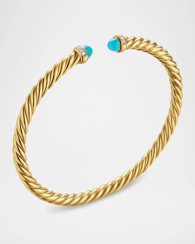 商品David Yurman|Modern Cablespira Bracelet in 18K Gold with Gemstones and Diamonds, 4mm,价格¥17572,第3张图片详细描述