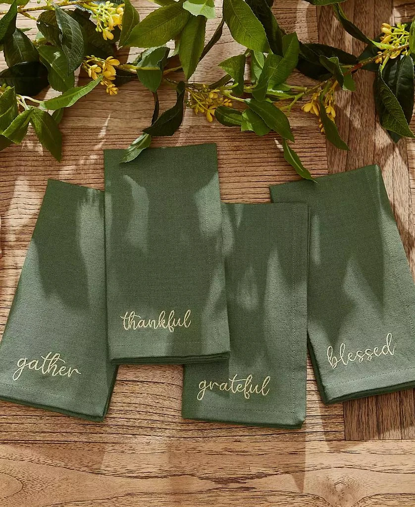 商品Elrene|Harvest Sentiment Embroidered Napkins, Set of 4,价格¥415,第1张图片