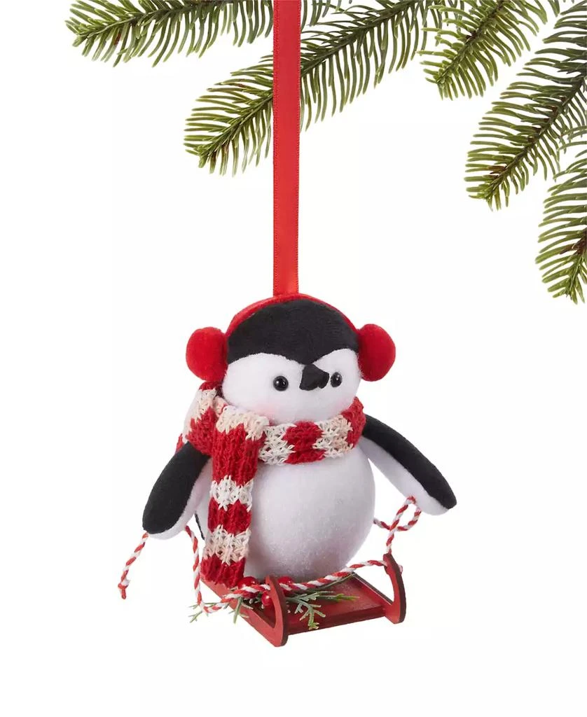 商品Holiday Lane|Christmas Cheer Peguin with Scarf and Earmuff Ornament, Exclusively at Macy's,价格¥38,第1张图片