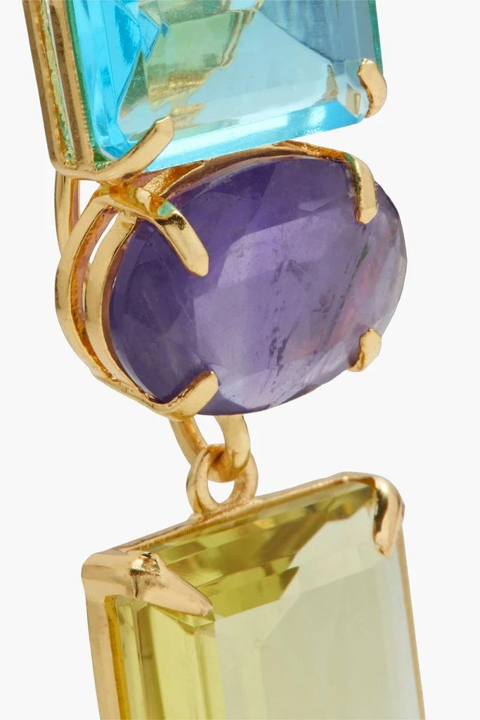 商品BOUNKIT|Gold-tone, amethyst and quartz earrings,价格¥982,第5张图片详细描述