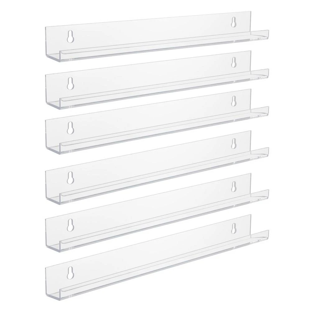 商品Sorbus|Acrylic Wall Ledge Floating Shelf Rack Organizer, Set of 6,价格¥276,第1张图片