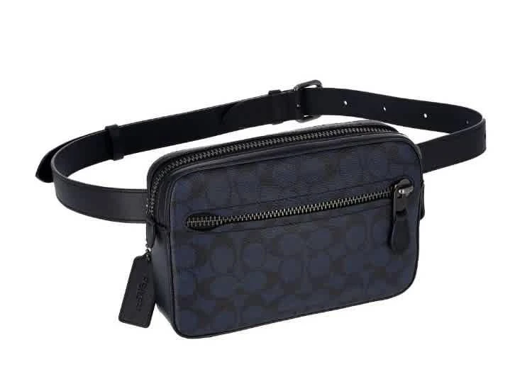 商品Coach|Coach Mens Signature Canvas Metropolitan Soft Belt Bag in Midnight Navy,价格¥1608,第1张图片