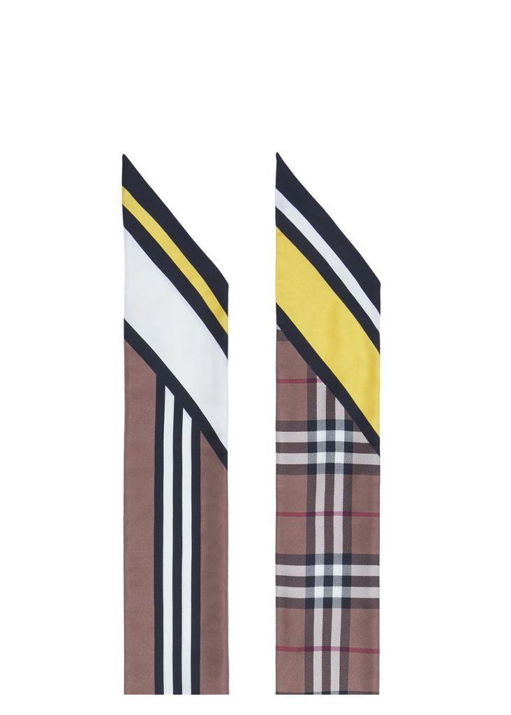 商品Burberry|Montage print silk skinny scarf,价格¥1484,第5张图片详细描述