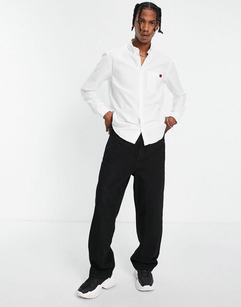 HUGO Evito slim fit long sleeve shirt in white商品第3张图片规格展示