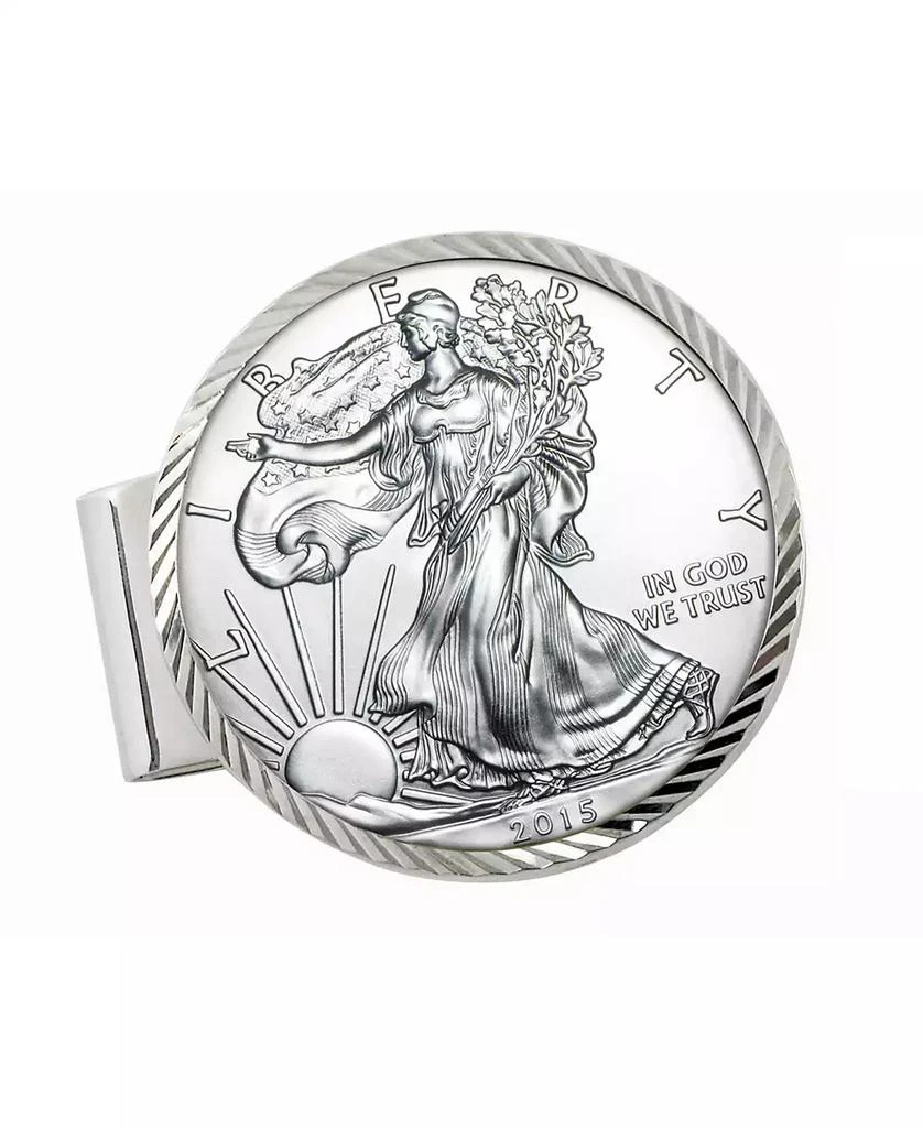 商品American Coin Treasures|Men's Sterling Silver Diamond Cut Coin Money Clip with American Silver Eagle Dollar,价格¥2022,第1张图片