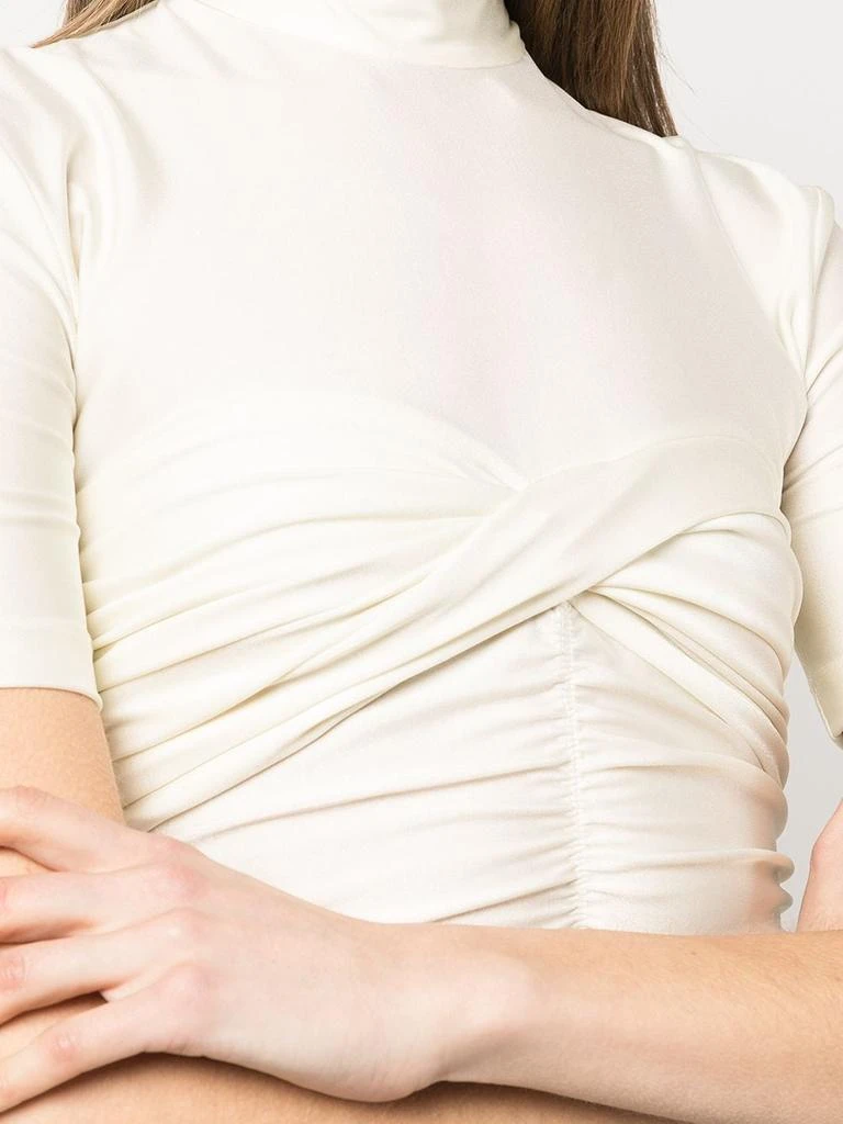 商品Alexander Wang|T BY ALEXANDER WANG WOMEN MOCK NECK RUCHED BODYCON TOP,价格¥887,第5张图片详细描述