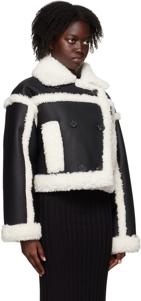 Black Kristy Faux-Leather Jacket商品第2张图片规格展示