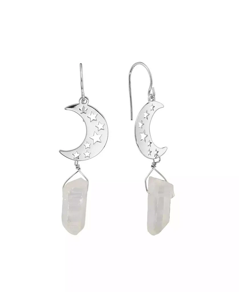 商品Macy's|Aurora Borealis or Mystic Quartz Silver Plated Half Moon Drop Earrings,价格¥165,第1张图片