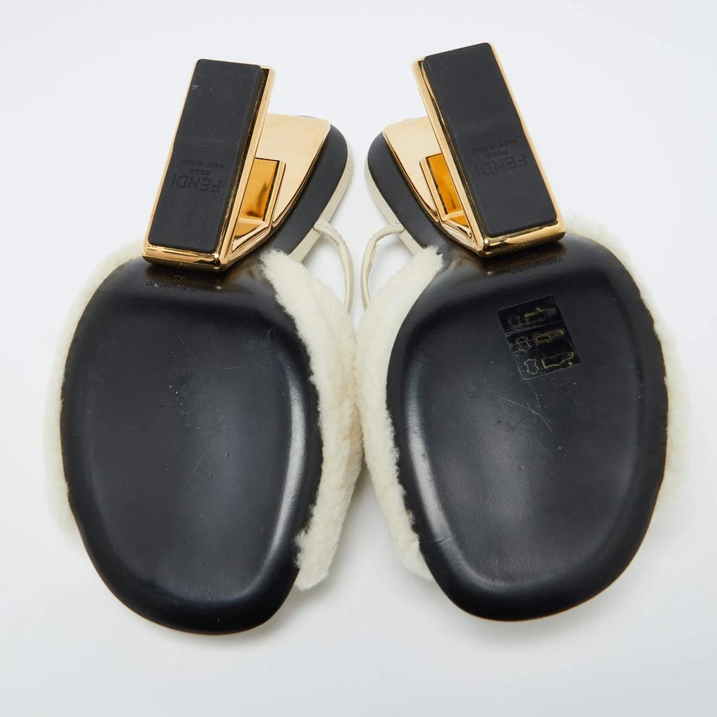 Fendi Off White Lamb Fur and Leather First Heel Mules Size 40 商品