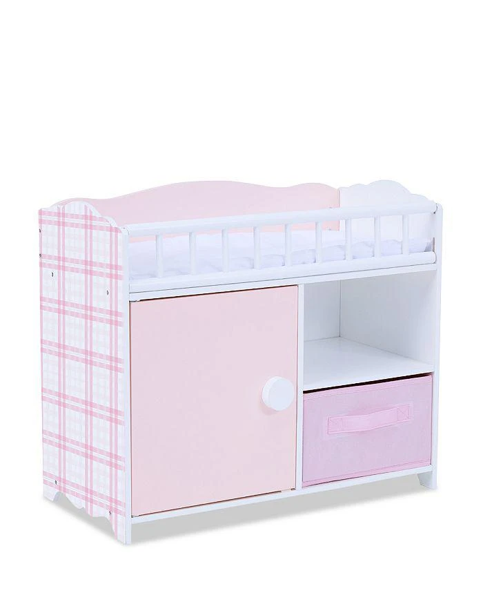 商品Teamson|Olivia's Little World by Kids Aurora Princess Pink Plaid Baby Doll Bed with Accessories Pink - Ages 3-7,价格¥742,第1张图片