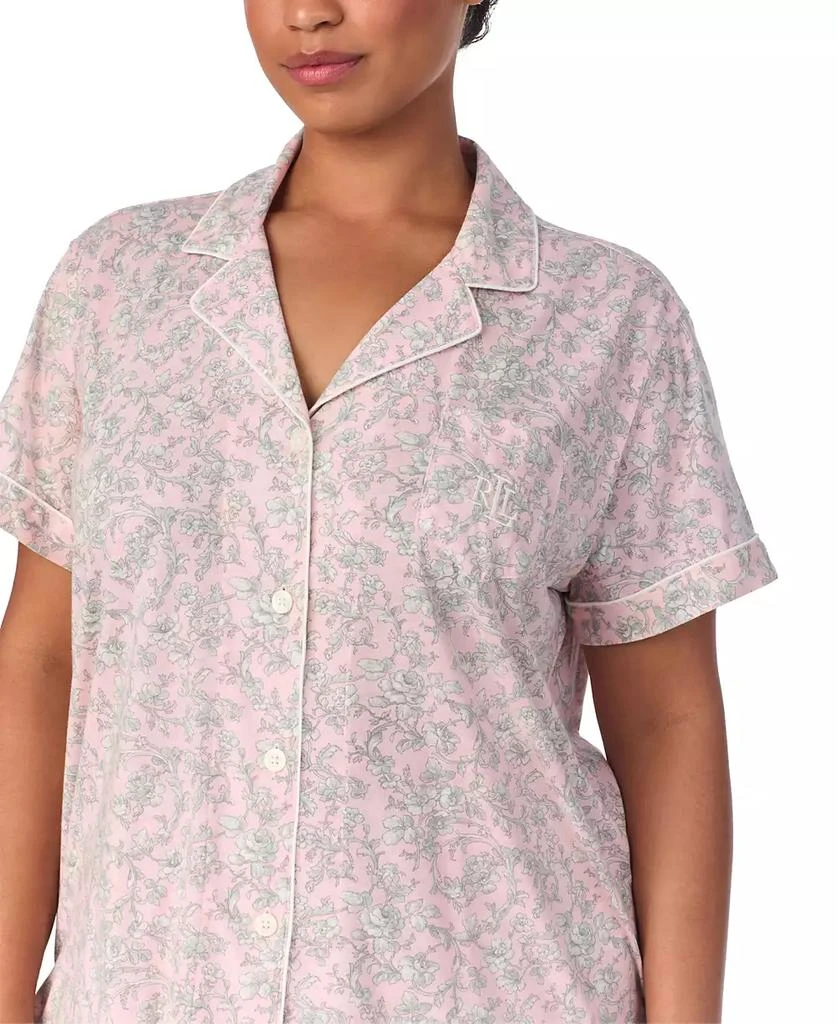 商品Ralph Lauren|Plus Size Floral Notched-Collar Pajama Set,价格¥379,第3张图片详细描述