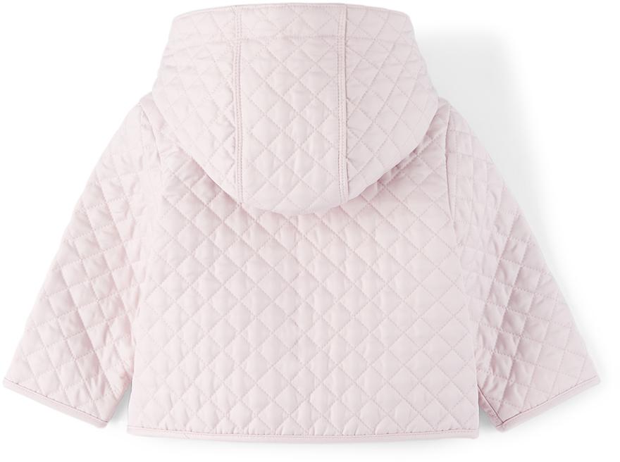 Baby Pink Detachable Hood Monogram Quilted Jacket商品第2张图片规格展示