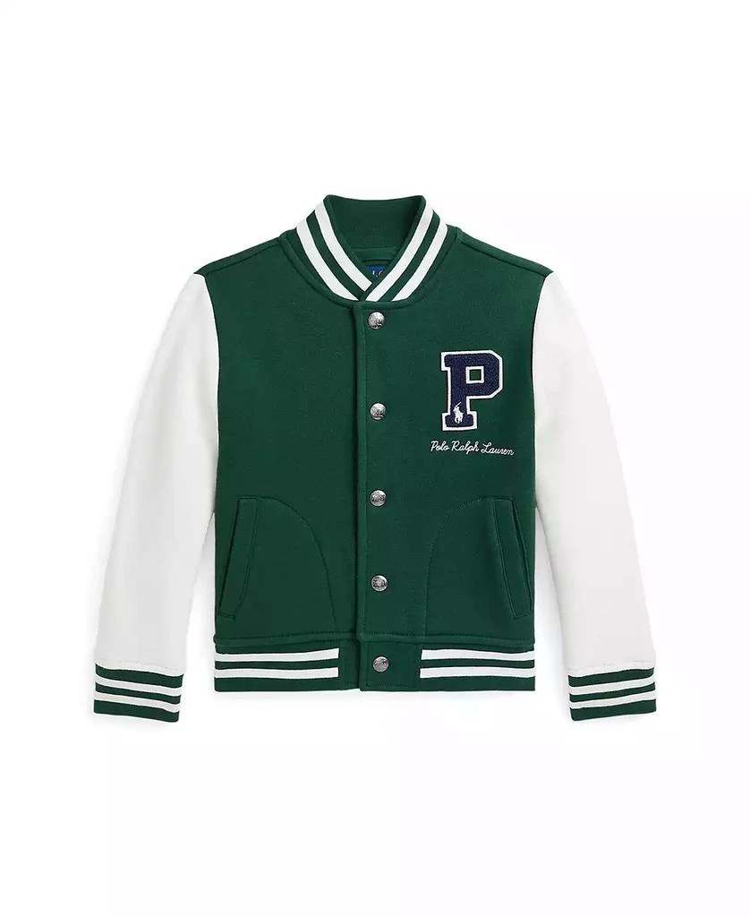 商品Ralph Lauren|Toddler and Little BoysFleece Letterman Baseball Jacket,价格¥550,第1张图片