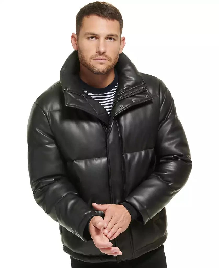 Men's Faux Leather Classic Puffer Jacket 商品