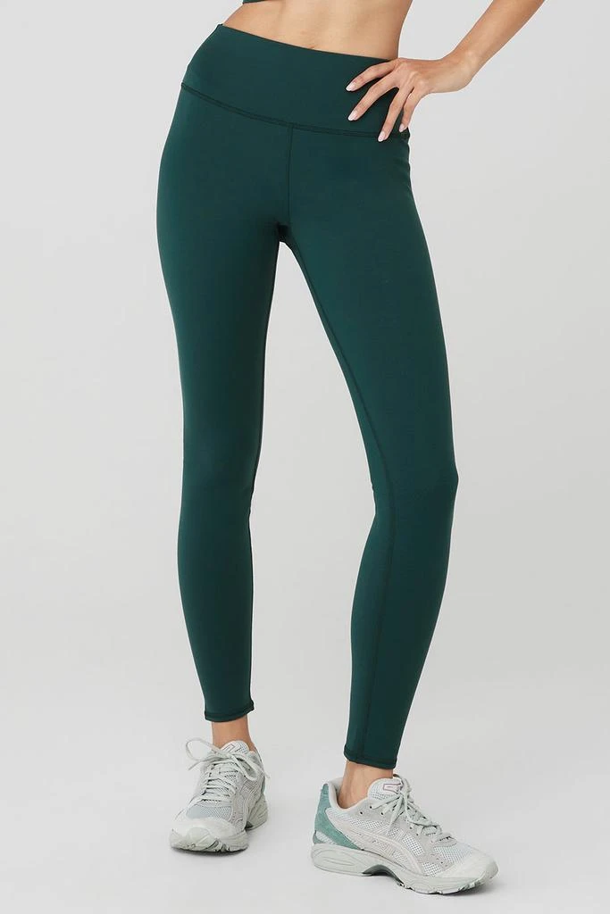 商品Alo|Airbrush Winter Warm High-Waist Nocturne Legging - Midnight Green,价格¥886,第1张图片