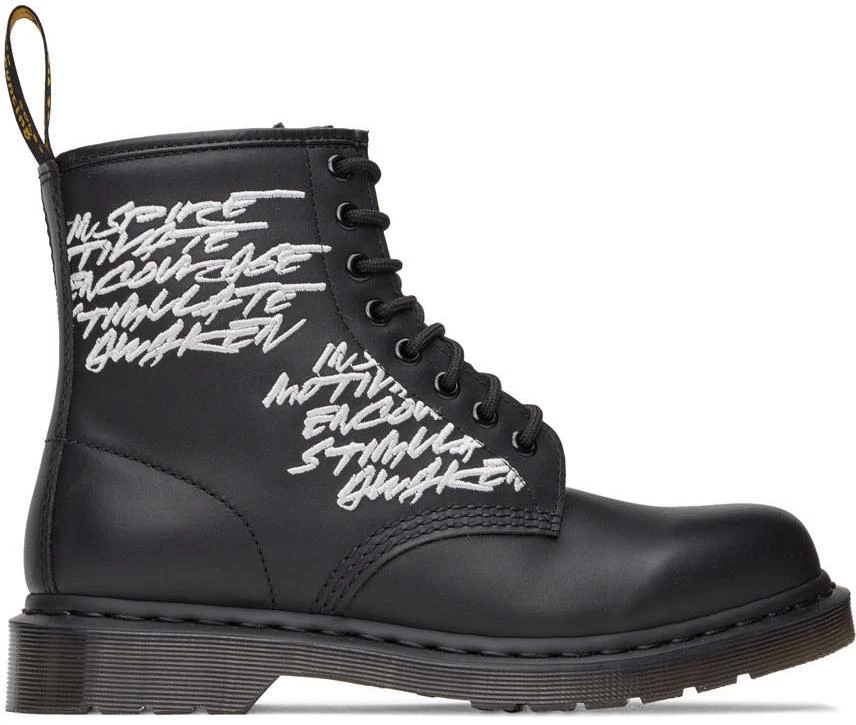 商品Dr. Martens|Black Embroidered 1460 Futura Boots,价格¥930,第1张图片