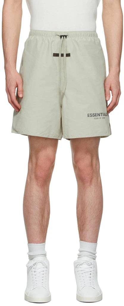 商品Essentials|Essentials徽标印花抽绳休闲短裤 绿色,价格¥578,第1张图片