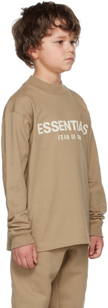商品Essentials|Kids Tan Logo Long Sleeve T-Shirt,价格¥292,第5张图片详细描述