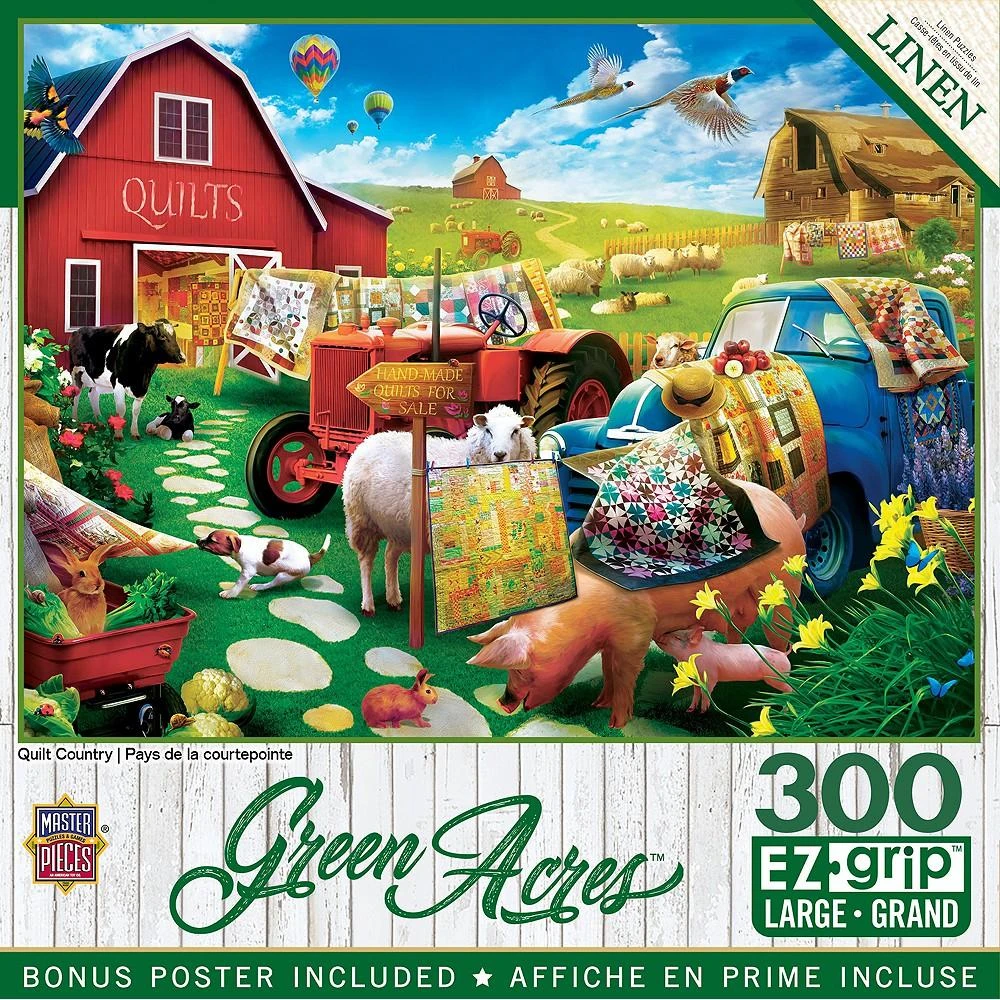 商品MasterPieces Puzzles|Green Acres - Quilt Country 300 Piece Adult Jigsaw Puzzle,价格¥149,第2张图片详细描述