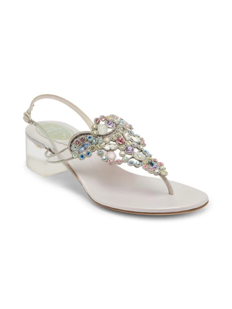 商品Rene Caovilla|Jewel Chrome Mid-Heel Sandals,价格¥3582,第2张图片详细描述