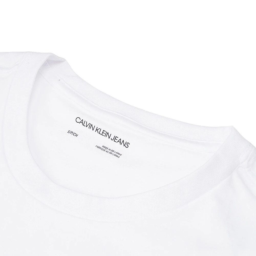 CALVIN KLEIN 男士白色棉质黑色字母LOGO圆领短袖T恤 40DC813-103 商品